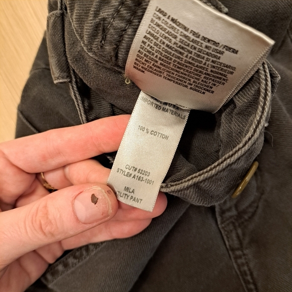 Agolde Dark Grey Barrel Leg Grunce Mila Utility High Waisted Pants Size 28 - Picture 8 of 12